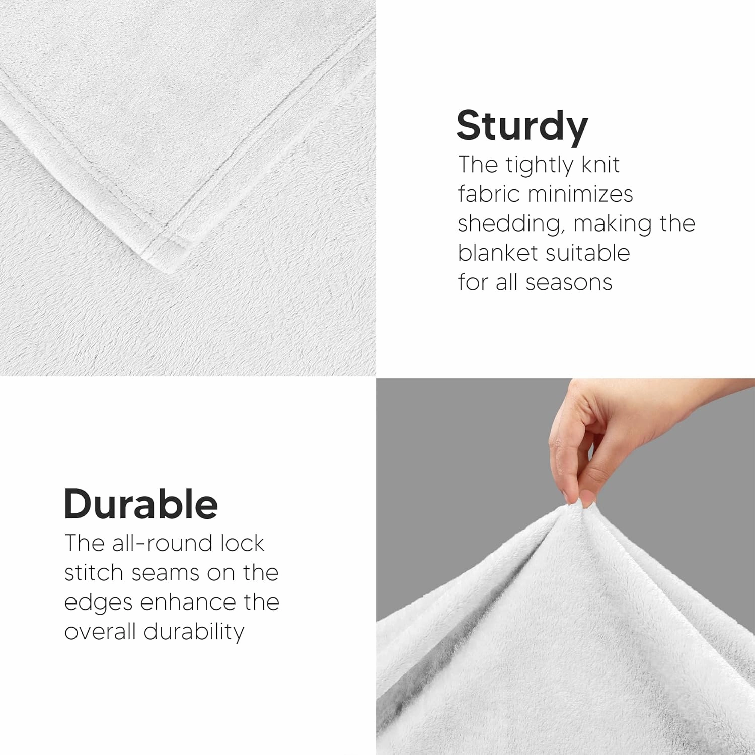 Utopia Bedding Fleece Blanket Full Size White 300GSM Luxury Fuzzy Soft Anti-Static Microfiber Bed Blanket (90x84 Inch)