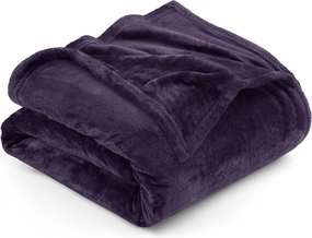 Utopia Bedding Fleece Blanket Queen Size Purple 300GSM Luxury Anti-Static Fuzzy Soft Microfiber Bed Blanket (90x90 Inch)