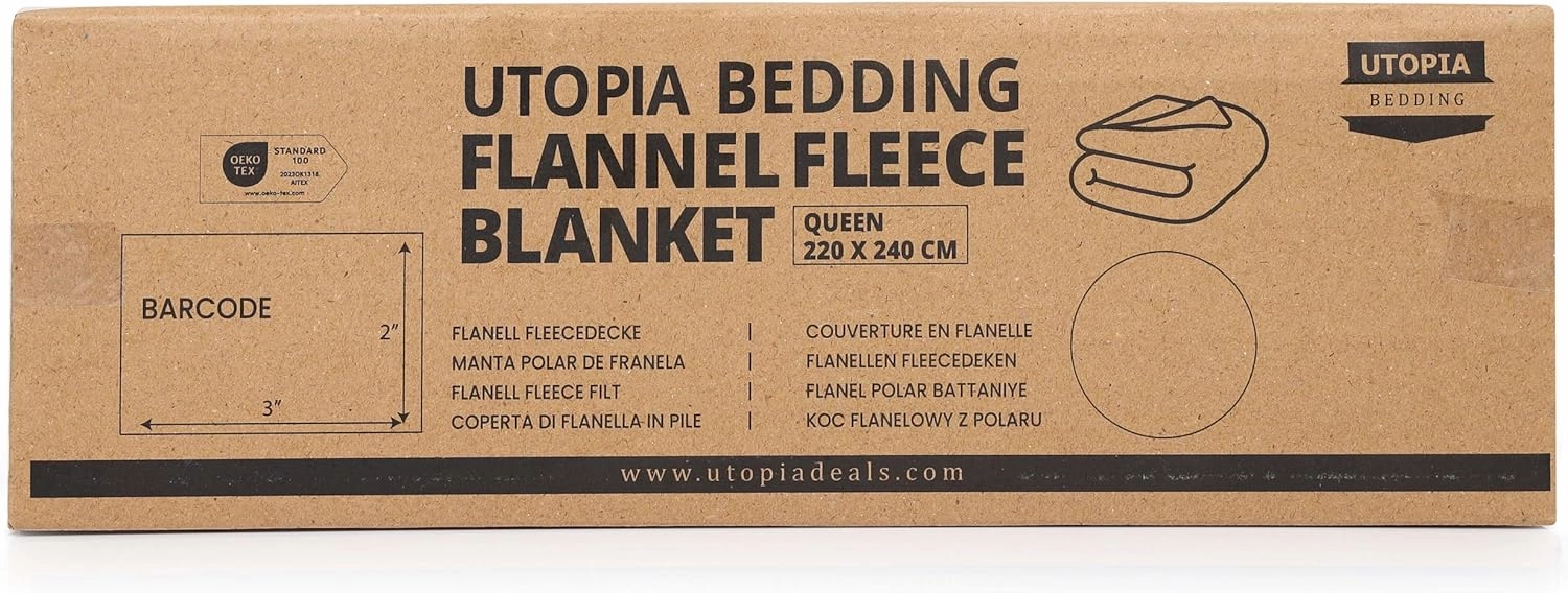 Utopia Bedding Fleece Blanket Queen Size White 300GSM Luxury Anti-Static Fuzzy Soft Microfiber Bed Blanket (90x90 Inch)