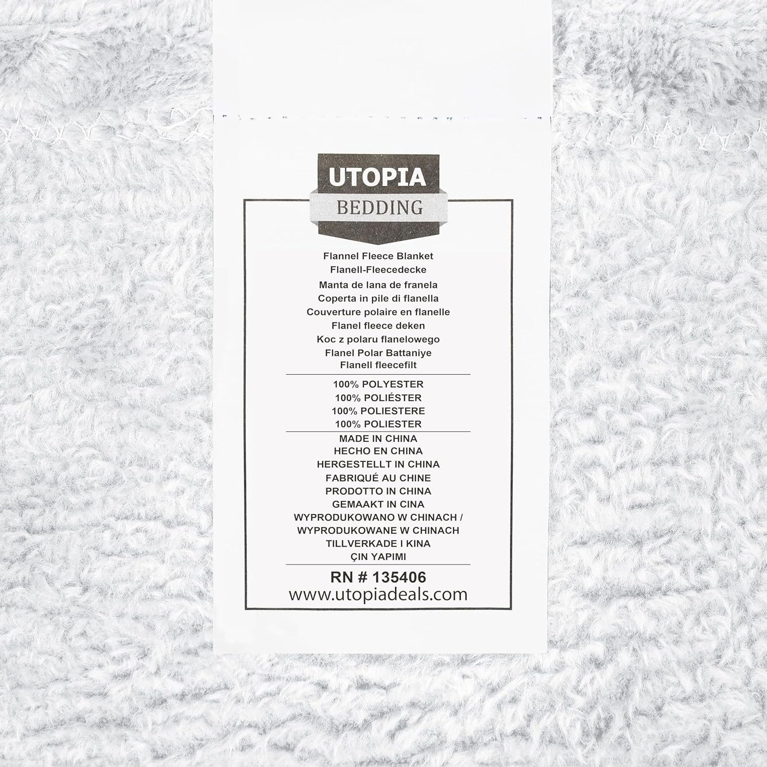 Utopia Bedding Fleece Blanket Queen Size White 300GSM Luxury Anti-Static Fuzzy Soft Microfiber Bed Blanket (90x90 Inch)