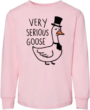 Very Serious Goose Toddler Kids Long Sleeve T-Shirt