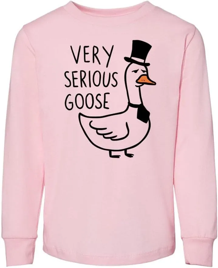 Very Serious Goose Toddler Kids Long Sleeve T-Shirt