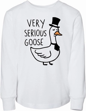 Very Serious Goose Toddler Kids Long Sleeve T-Shirt