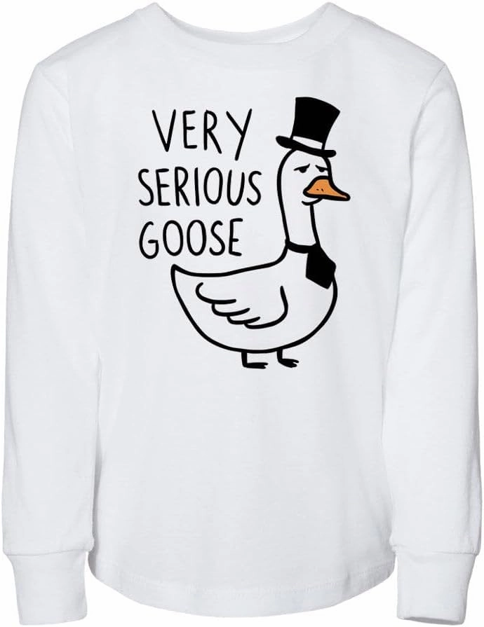 Very Serious Goose Toddler Kids Long Sleeve T-Shirt