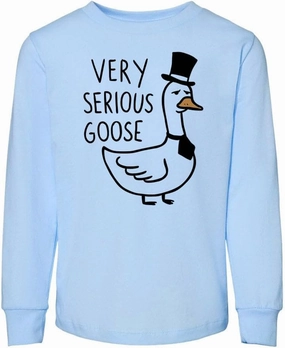Very Serious Goose Toddler Kids Long Sleeve T-Shirt