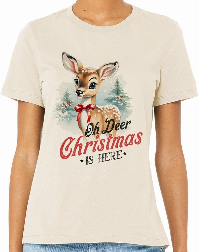 Vintage Oh Deer Christmas is Here Shirt Unisex