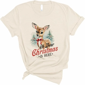 Vintage Oh Deer Christmas is Here Shirt Unisex
