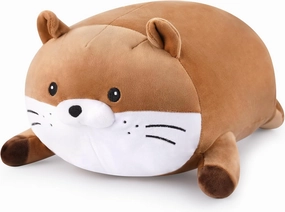 Weighted Otter Stuffed Animals, 12inch 1.4lbs Cute Otter Weighted Plush Pillow for Kids, Soft Stuffed Otter Soothing Cuddle Sleeping Pillow for Kids Birthdays Gifts for Boys, Girls