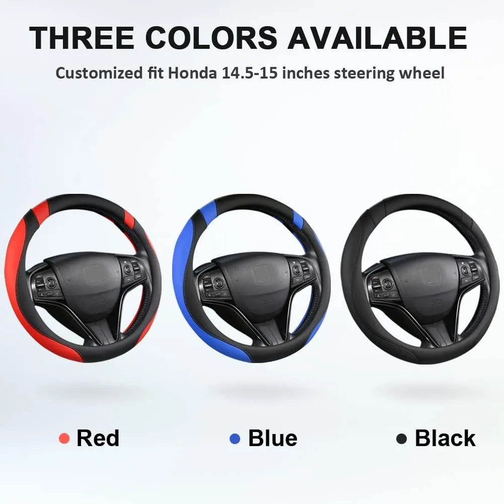 West Llama Customized Auto Car Steering Wheel Cover for Honda (Black)