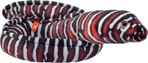 Wild Republic Living Ocean Zebra Moray EEL, Stuffed Animal, 54 Inches, Plush Toy, Fill is Spun Recycled Water Bottles