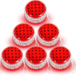 Woanger 48 Pcs Ladybug Party Favors Light up Yoyo Bulk LED Responsive Balls Novelty Plastic Rainbow Yoyo for Kids Adults Beginner Ladybug Themed Birthday Party Decorations Classroom Prizes Favors