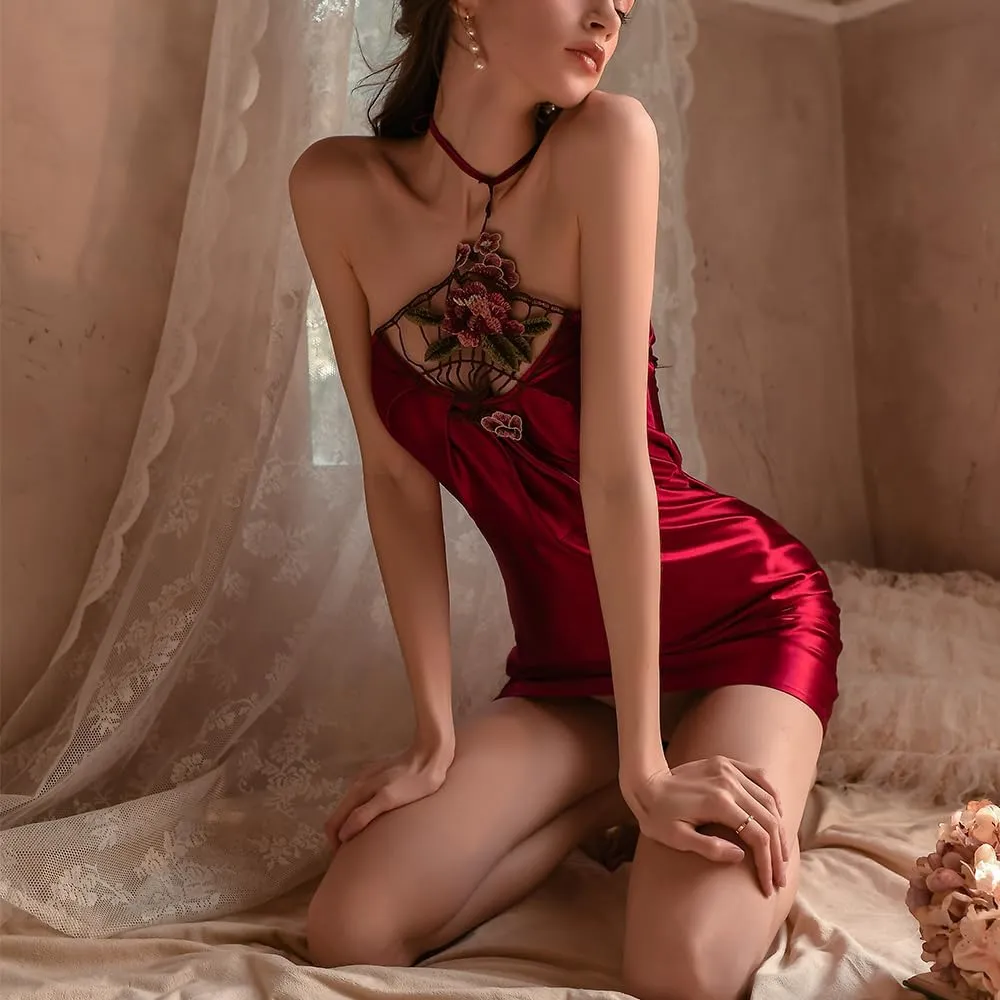Women's cosplay sexy retro Chinese cheongsam underwear Japanese geisha mini dress pajama dress