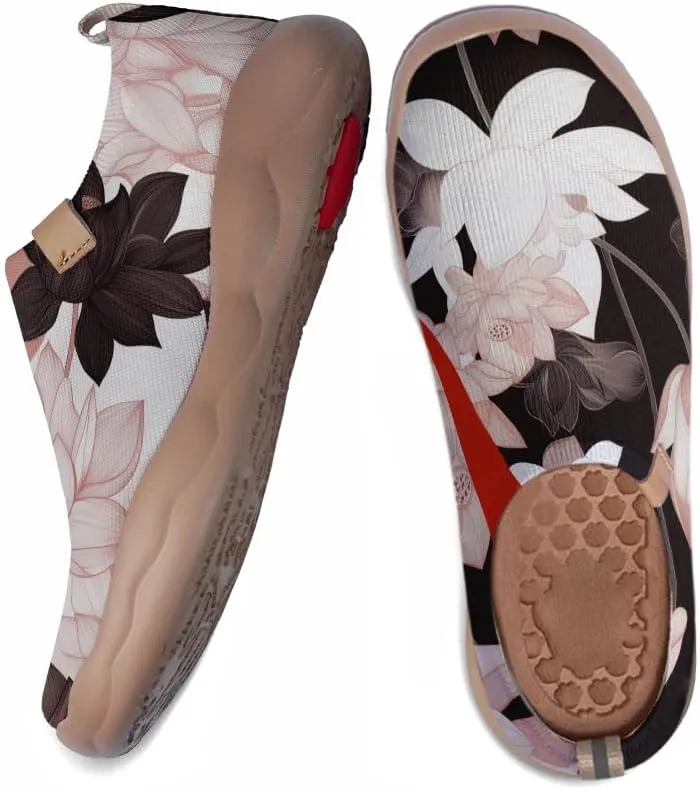 Women's Sneakers Lightweight Slip On Knitted Shoes Art Painted Travel Walking Loafers
