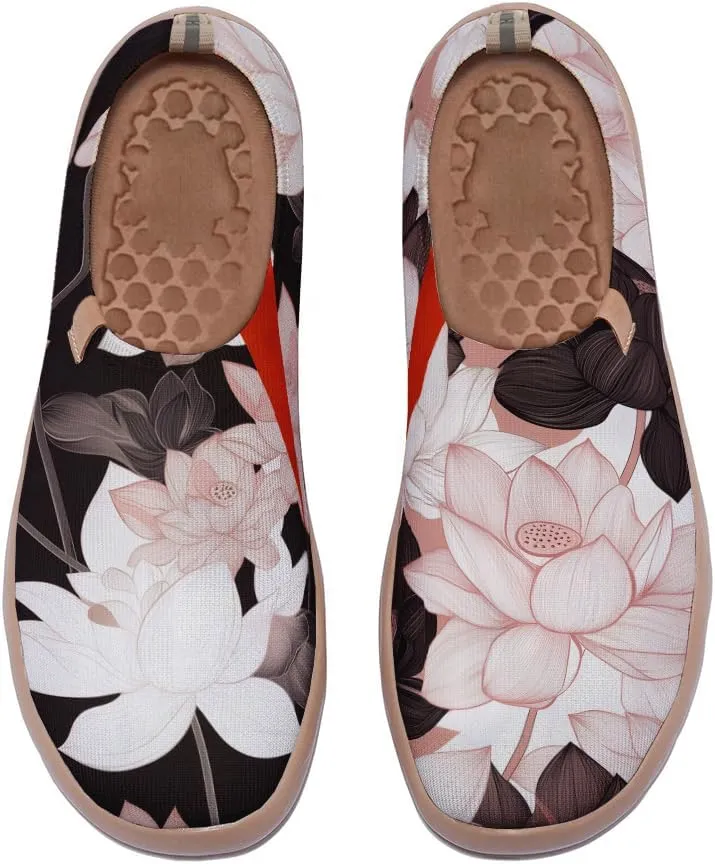 Women's Sneakers Lightweight Slip On Knitted Shoes Art Painted Travel Walking Loafers