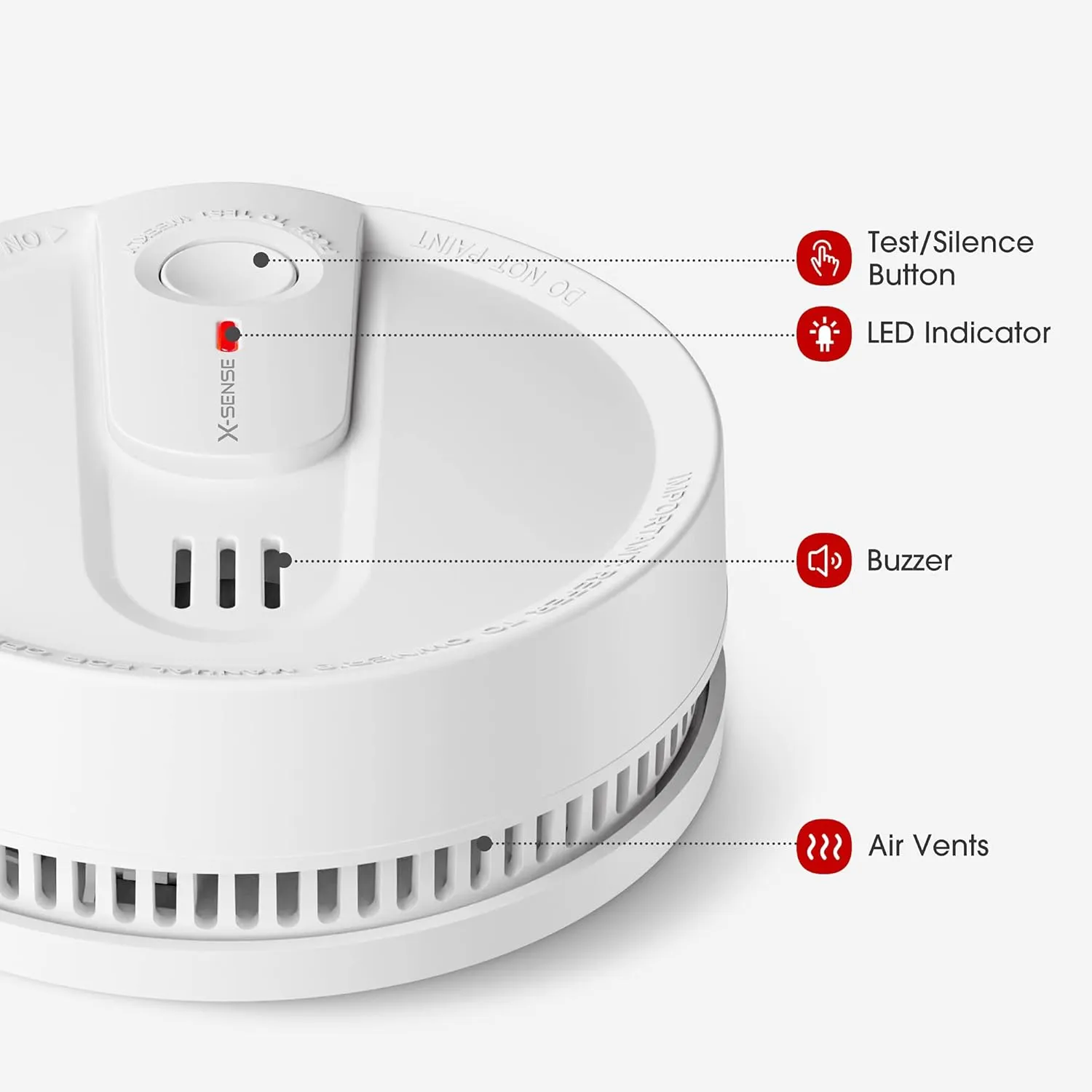 X-Sense Smoke Alarm, 10-Year Lithium Battery Life Fire Alarm with LED Indicator, SD2L0AX, 3-Pack