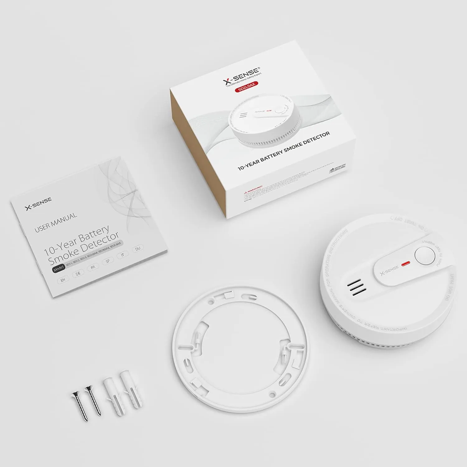 X-Sense Smoke Alarm, 10-Year Lithium Battery Life Fire Alarm with LED Indicator, SD2L0AX, 3-Pack