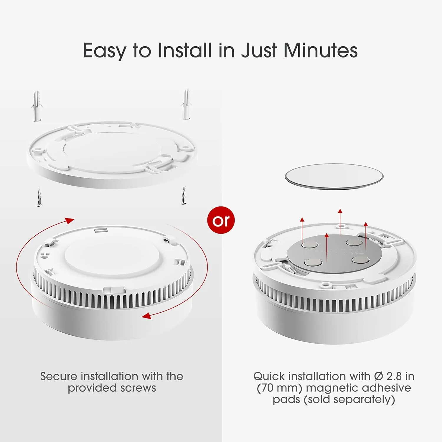 X-Sense Smoke Alarm, 10-Year Lithium Battery Life Fire Alarm with LED Indicator, SD2L0AX, 3-Pack