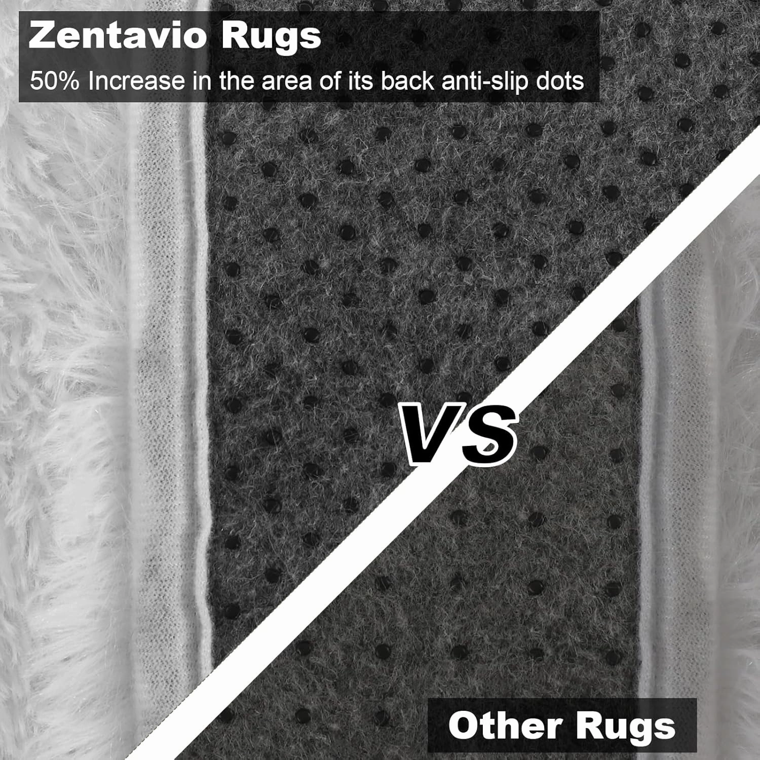 Zentavio White Area Rugs for Bedroom Soft Large Living Room Rugs 6x9 Fluffy Furry Shag Aesthetic Carpet Plush High Pile Floor Rug for Nursery Kids Room Dorm Home Decor