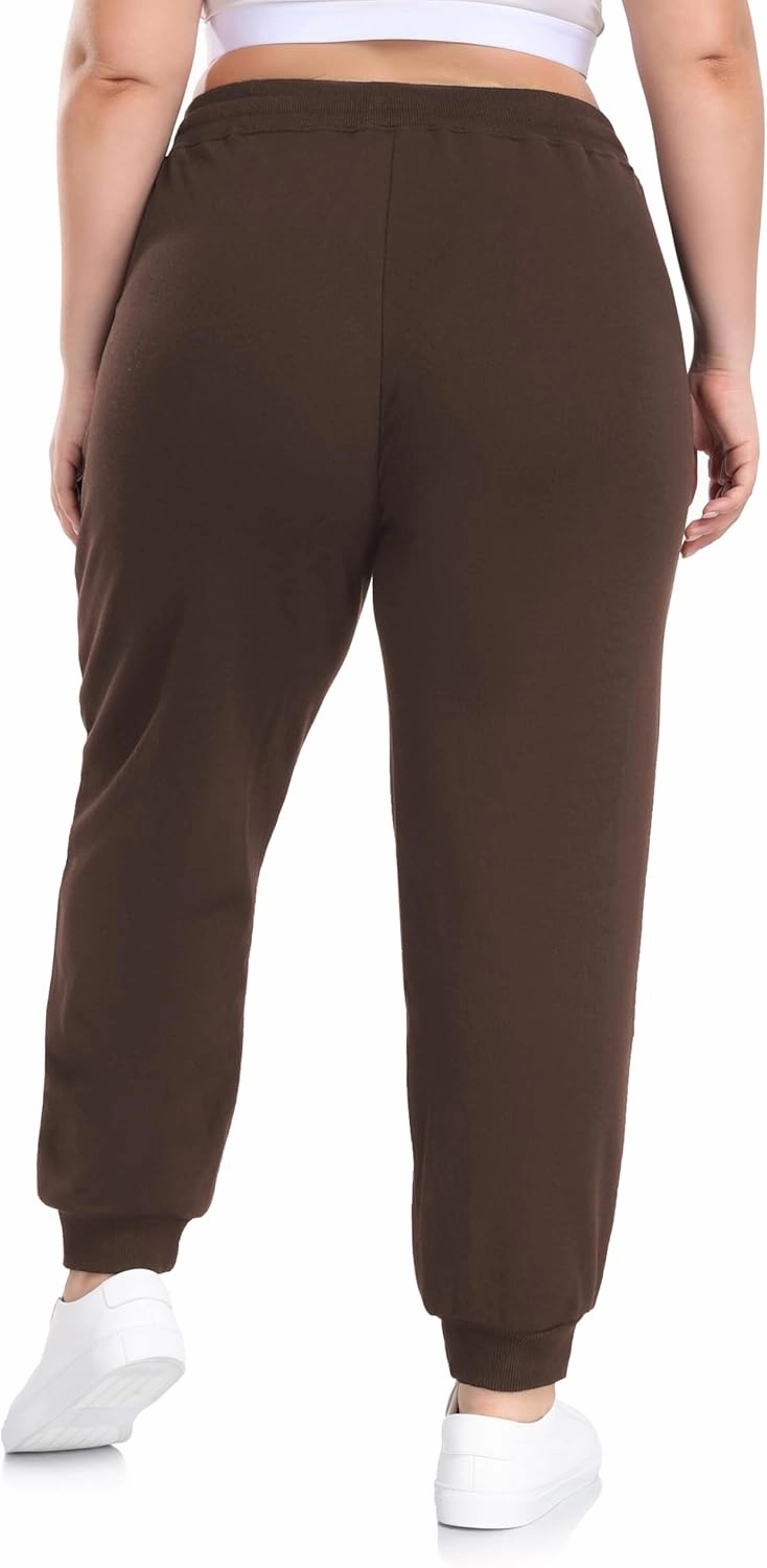 ZERDOCEAN Women's Plus Size Fleece Lined Sweatpants Casual Workout Athletic Joggers Zipper Pockets