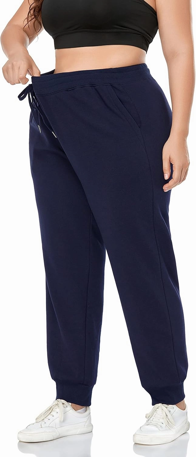 ZERDOCEAN Women's Plus Size Fleece Lined Sweatpants Relaxed Fit Workout Athletic Jogger Fleece Pants