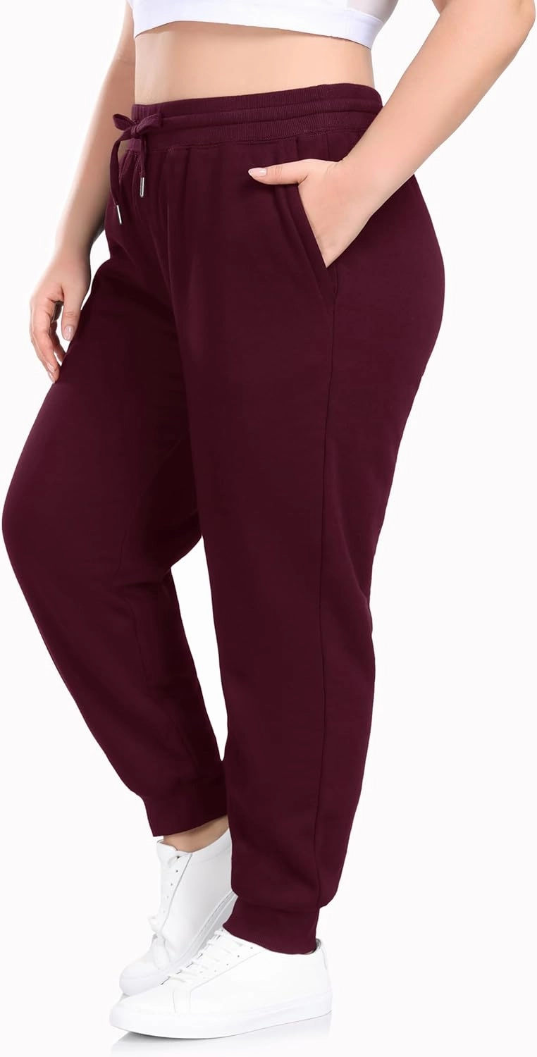 ZERDOCEAN Women's Plus Size Sherpa Fleece Lined Sweatpants Athletic Joggers Thermal Winter Warm Pants Drawstring