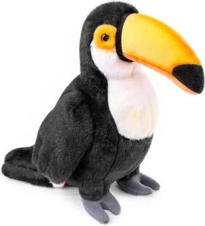 ZHONGXIN MADE Toucan Plush Toy - Realistic 11.5inch Black Toucan Stuffed Animal, Cute Bird Toucan Plush as Gift for Your Friends